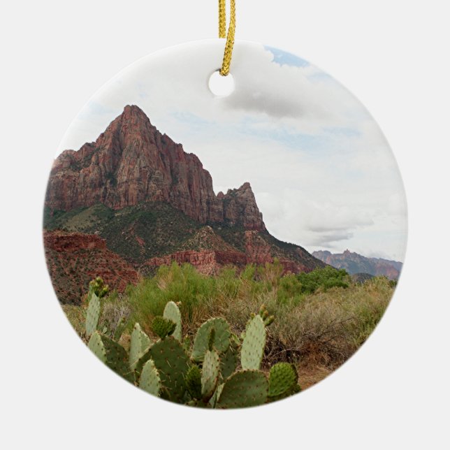 Zion Nationalpark, Wächter, Utah, USA 7 Keramik Ornament (Vorne)