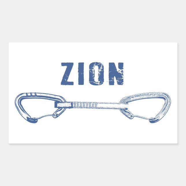 Zion Rock Climbing Quickziehen Rechteckiger Aufkleber (Vorderseite)