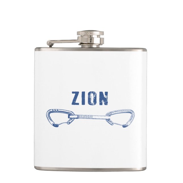 Zion Sportklettern Quickdraw Flachmann (Vorderseite)
