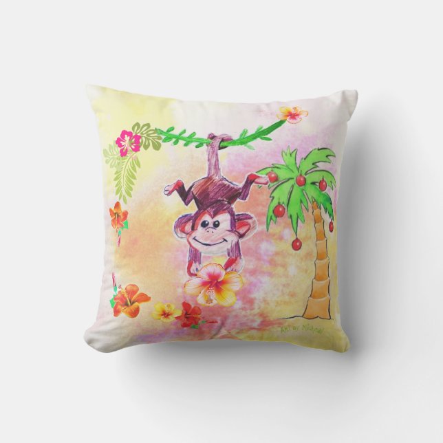 Zion the Monkey Wall Clock Kissen (Vorderseite)