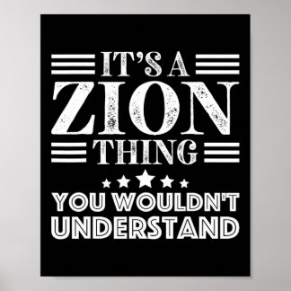 Zion Vorname Persönlicher Geburtstag Vatertag Männ Poster
