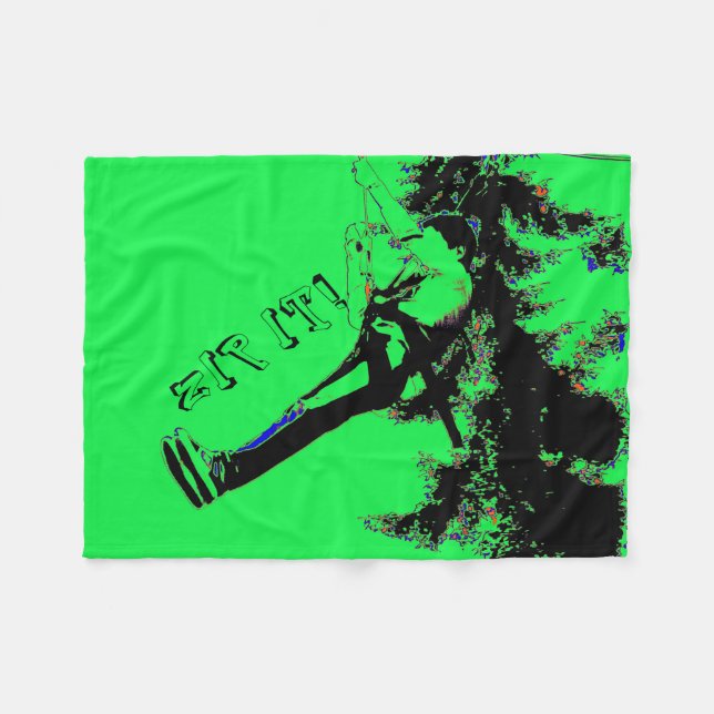 Zip es! - Zipline Rider Fleecedecke (Vorderseite (Horizontal))