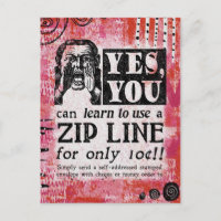 Zip Line - Funny Vintage Ad