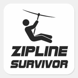 Zip Line Survivor Quadratischer Aufkleber