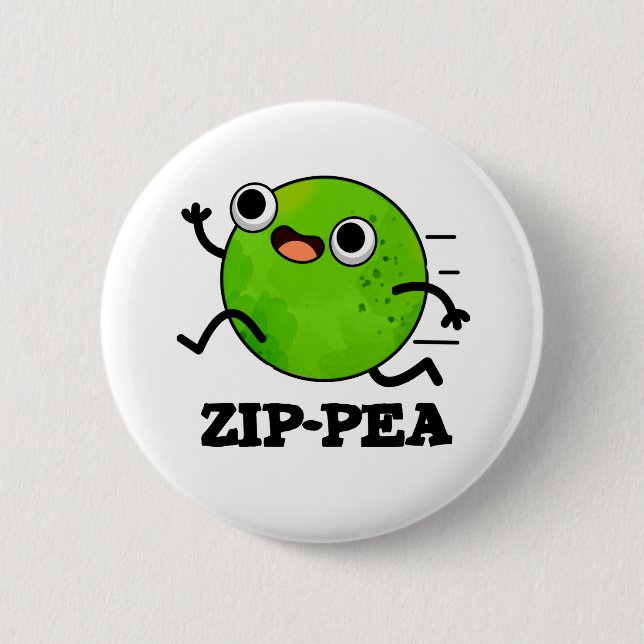 Zip-pea Funny Zippy Pea Pun Button (Vorderseite)