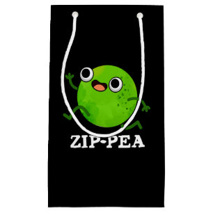 Zip-pea Funny Zippy Pea Pun Dark BG Kleine Geschenktüte