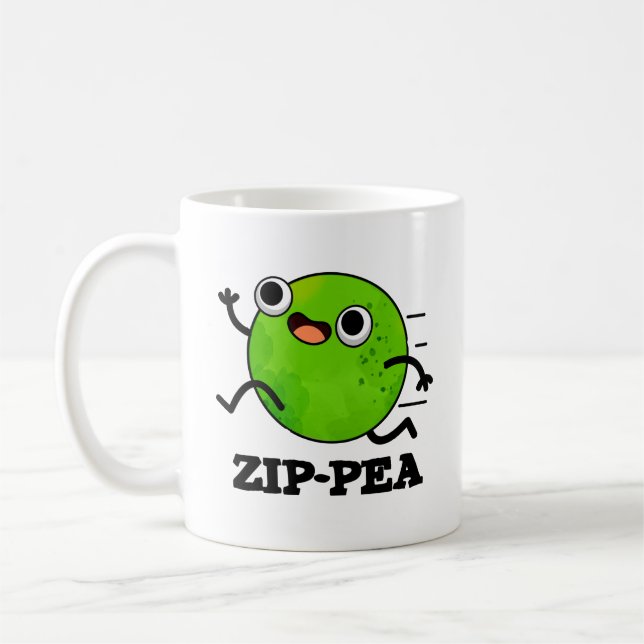 Zip-pea Funny Zippy Pea Pun Kaffeetasse (Links)