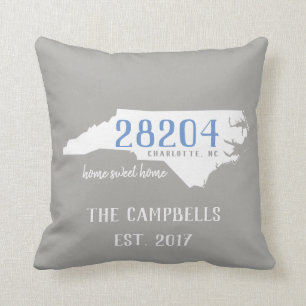Zipcode-/-farbZuhause-Kissen Nord-Carolina Kissen