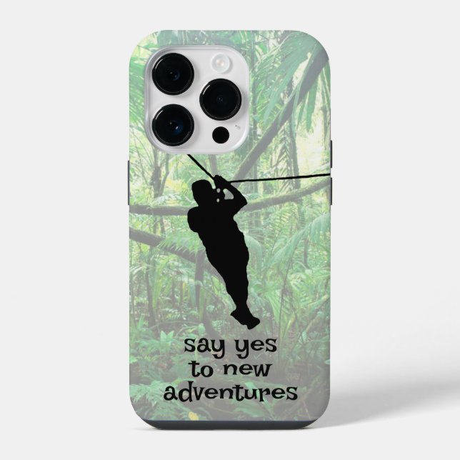 Zipline Adventure Design Smartphone Case iPhone 14 Pro Hülle (Rückseite)