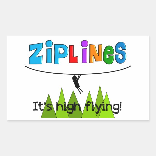 ZipLine Liebhaber Geschenke Rechteckiger Aufkleber (Vorderseite)