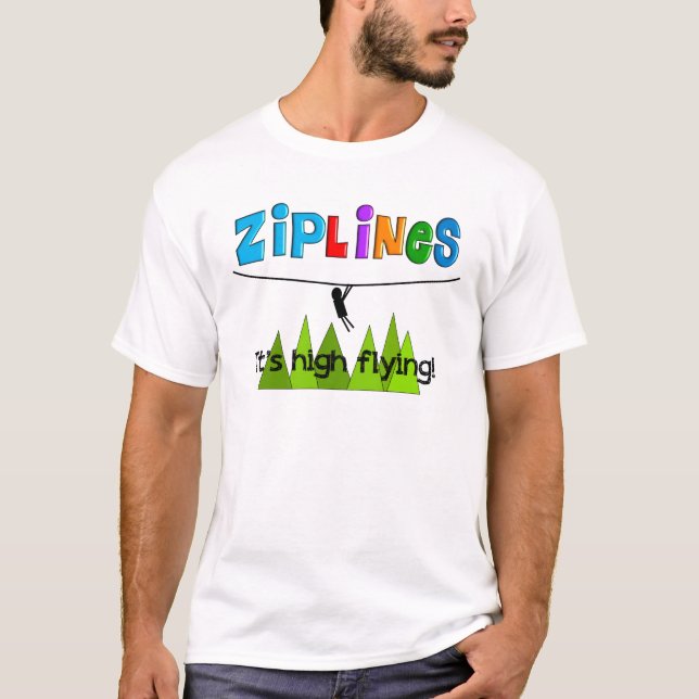 ZipLine Liebhaber-Geschenke T-Shirt (Vorderseite)