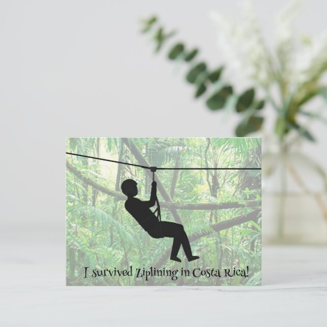 Zipline Postkarte (Stehend Vorderseite)