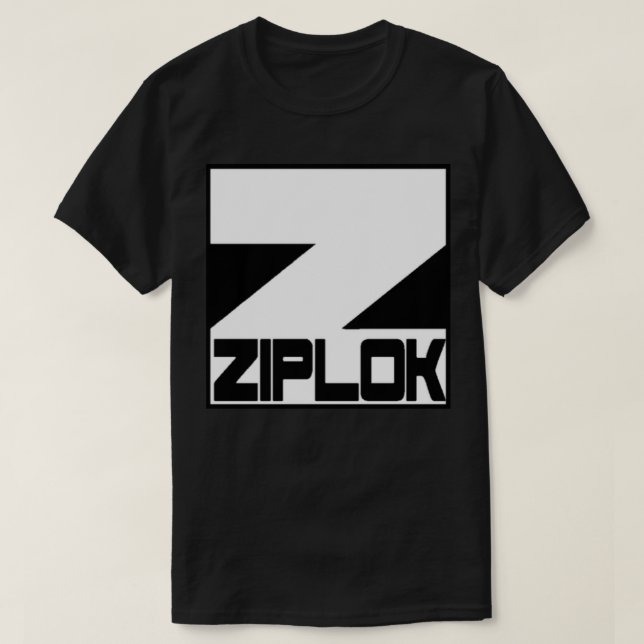 Ziplok - logo blanc - T-shirt noir (Design devant)