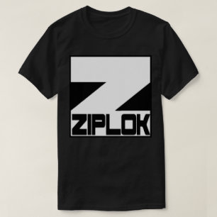 Ziplok - weißes Logo - schwarzer T - Shirt