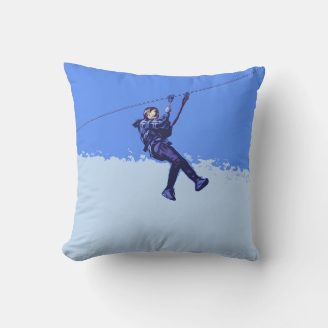 Zippen ist mein Ding - Zipline Rider Kissen (Vorderseite)