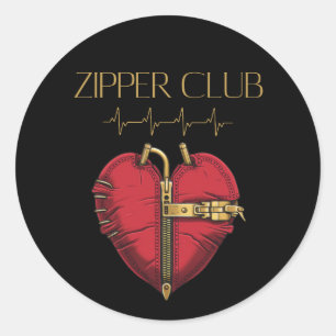 ZIPPER CLUB, Herztransplantation, Operation des of Runder Aufkleber