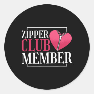 Zipper Club Mitglied Herzerkrankungen Bewusstsein Runder Aufkleber