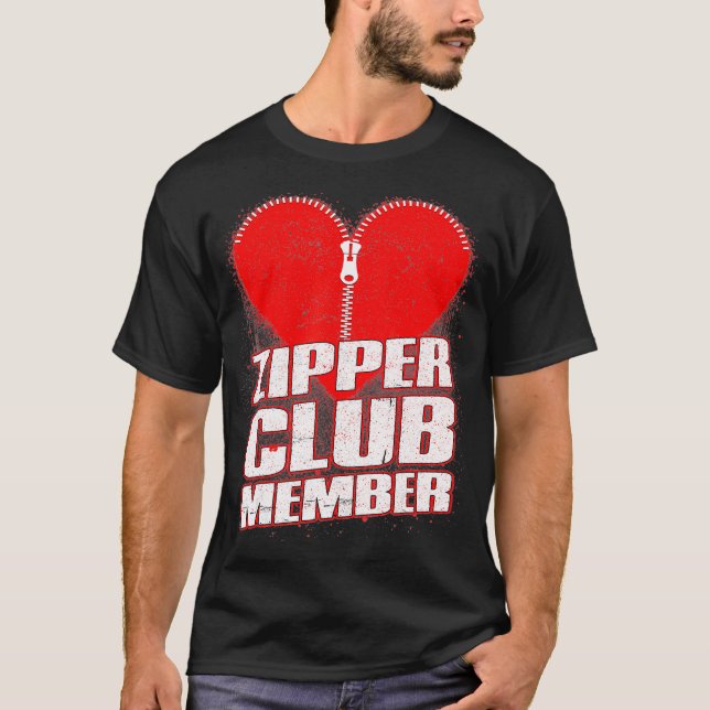 Zipper Club Open Heart Surgery Gifts Recovery Men  T-Shirt (Vorderseite)