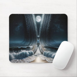 Zipper Entzipping Moon and Ocean Mousepad