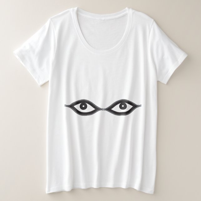 Zipper Eyes Große Größe T-Shirt (Design vorne)