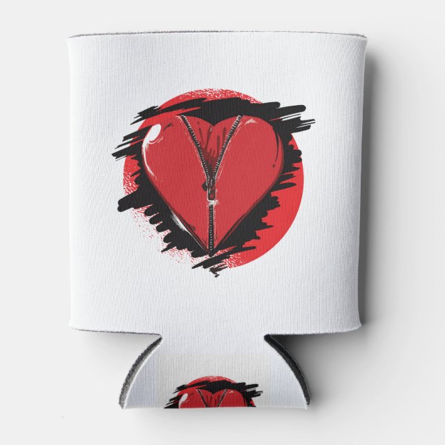Zipper Heart Dosenkühler (Vorderseite)