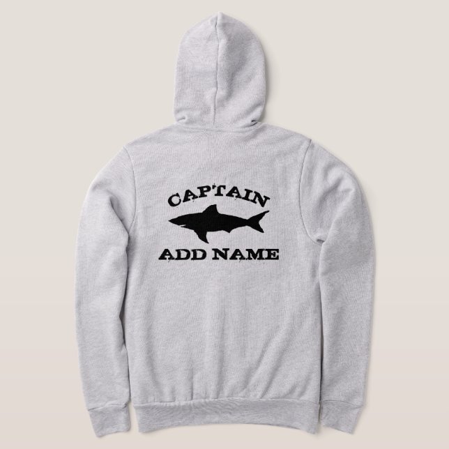 Zipper-Kapitän mit Hai-Logo Hoodie (AblageHinten)