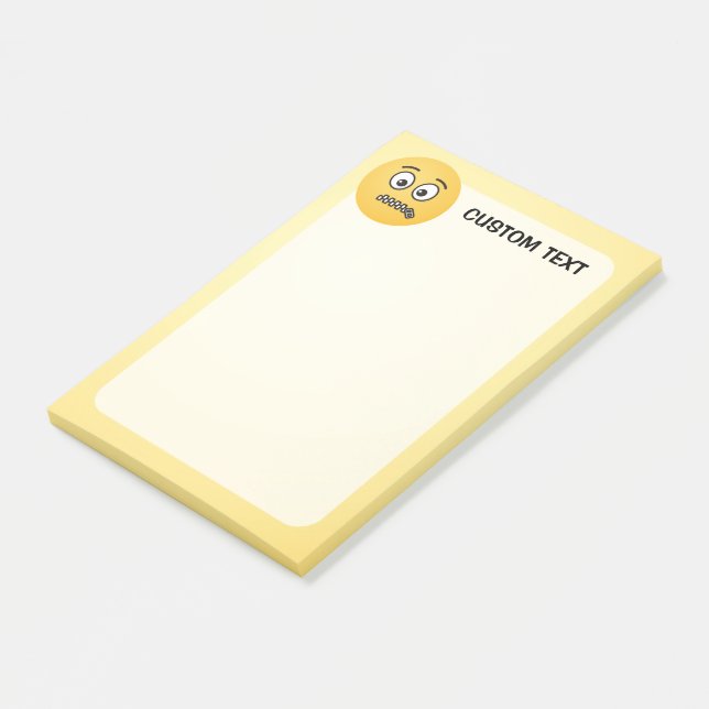 Zipper-Mouth-Gesicht Post-it Klebezettel (angewinkelt)