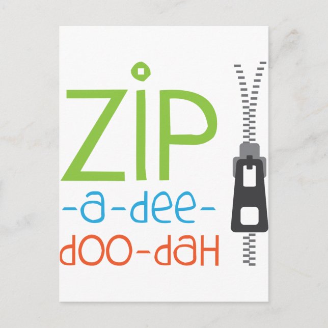 Zipper Zip Postkarte (Vorderseite)
