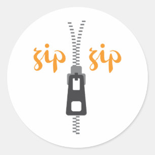 Zipper Zip Runder Aufkleber