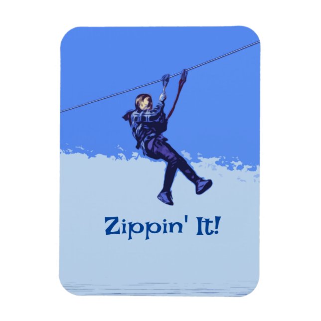 Zippin' It! - Zipline Rider Magnet (Vertikal)