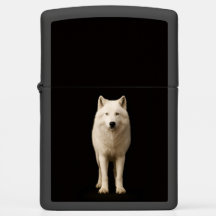 Zippo-Feuerzeug mit Elegantem Elfenbein-Eiswolf