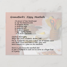 Zippy Meatballs Rezept Postkarte