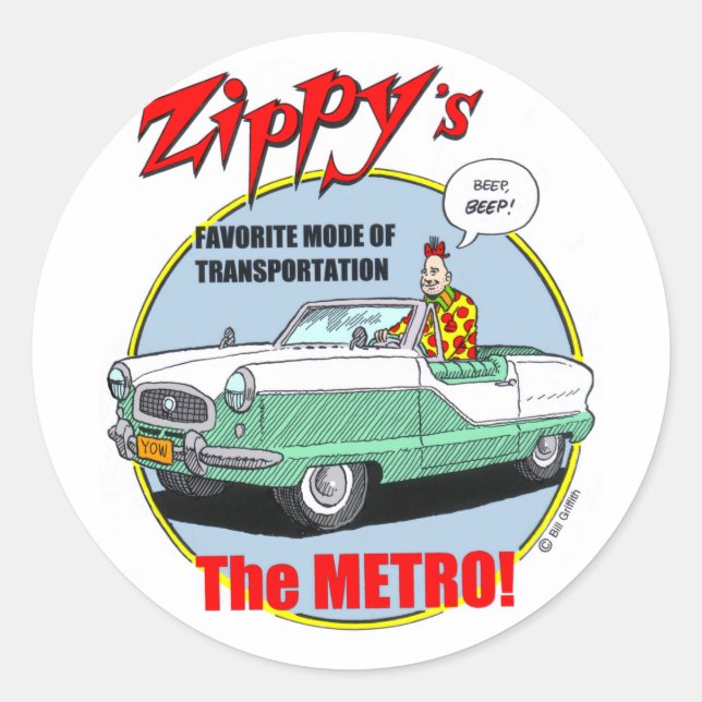 Zippy-Metro Runder Aufkleber (Vorderseite)