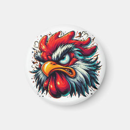Zippy the Vivid Rooster Magnet