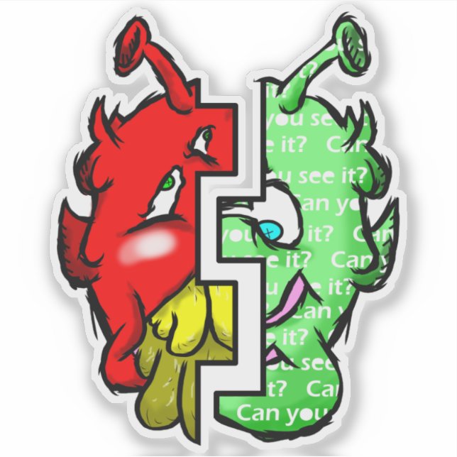 Zippy Trippy Alien Dazs 2-Face Gre/Re Aufkleber (Vorderseite)