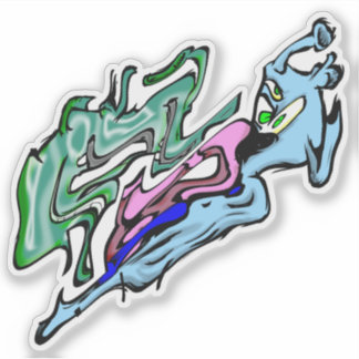 Zippy Trippy Alien Dazs Slime Face Xo/Ice Aufkleber