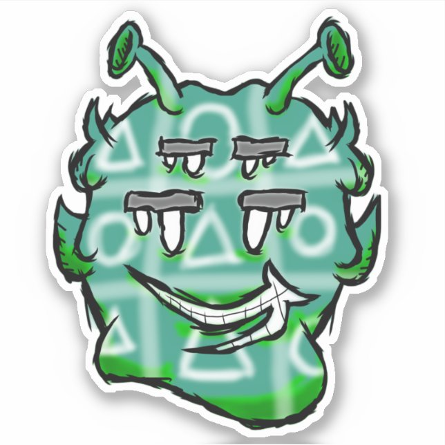 Zippy Trippy Alien Dazs XOXO Sticker (Vorderseite)