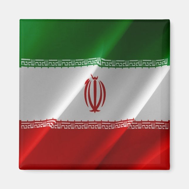 zIR002 Iran schwingende FLAG Iran, Kühlschrank Magnet (Vorne)
