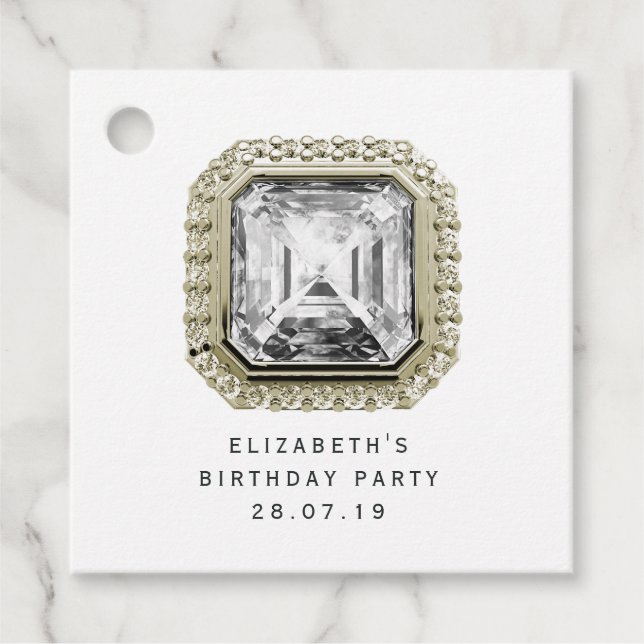 Zirconia Diamond April Birthstone Geschenkanhänger (Vorderseite)