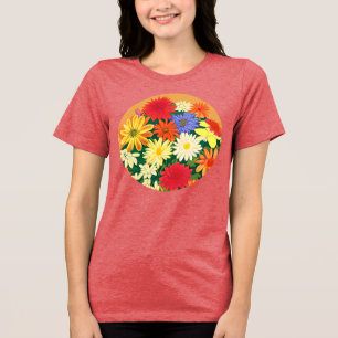 Zirkel der Blume, der farbigen Säulen und der Aste Tri-Blend Shirt