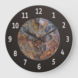 Zirkel der coolen sedementären Rock Shiny Metalic Große Wanduhr