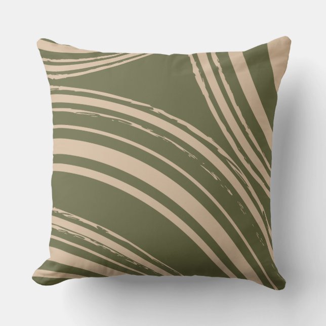Zirkel der grünen Olive Sand Wave Kissen (Vorderseite)