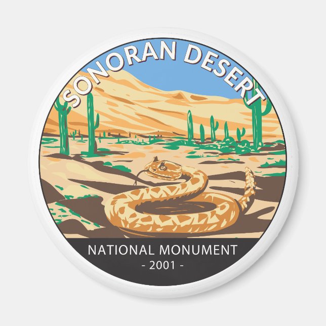 Zirkel der Sonoran Wüste National Monument Snake Magnet (Vorne)