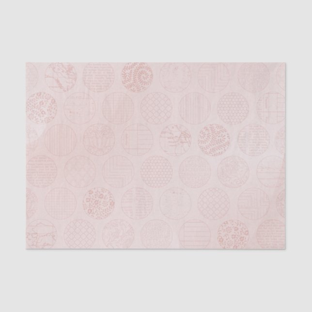 Zirkel des rosa Stoffes Seidenpapier (Vorderseite)