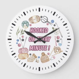 Zirkel "Häkelelemente" Große Wanduhr