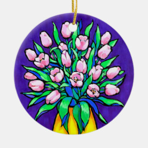 Zirkel Ornament Rosa Tulips