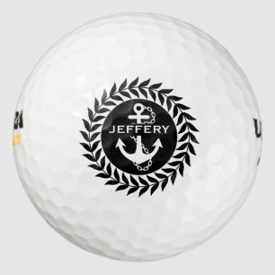 Zirkel und Anker der Nautik Golfball