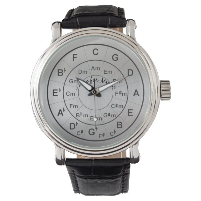 Zirkel von Fifth Time for Music Black Silver Armbanduhr (Vorderseite)