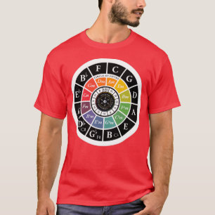 Zirkel von Fifths Pitch Pipe Art Chromatic Tuner C T-Shirt