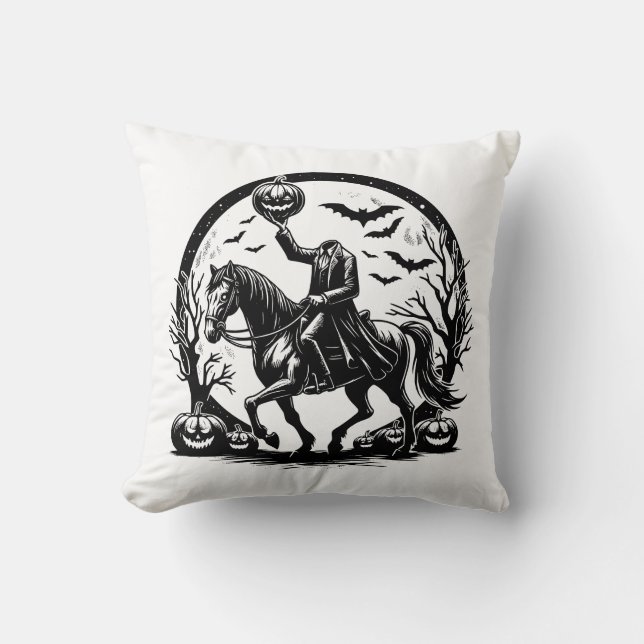 Zirkulardesign des kopflosen Horsemans Kissen (Vorderseite)